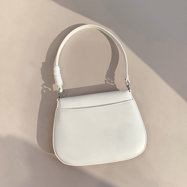 Pra*a cleo brushed leather shoulder bag with flap