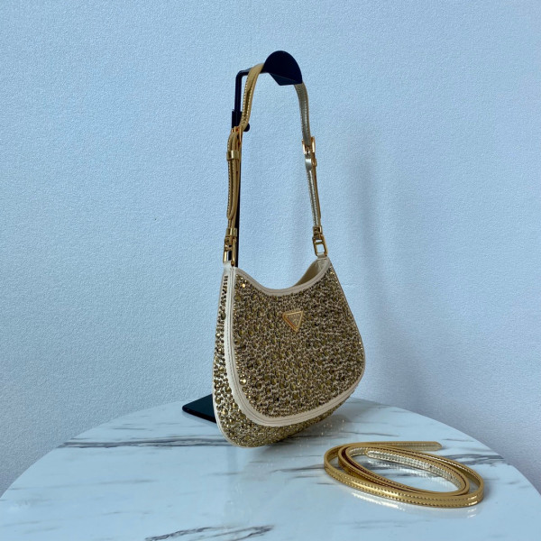 Pra*a cleo satin bag with appliqués