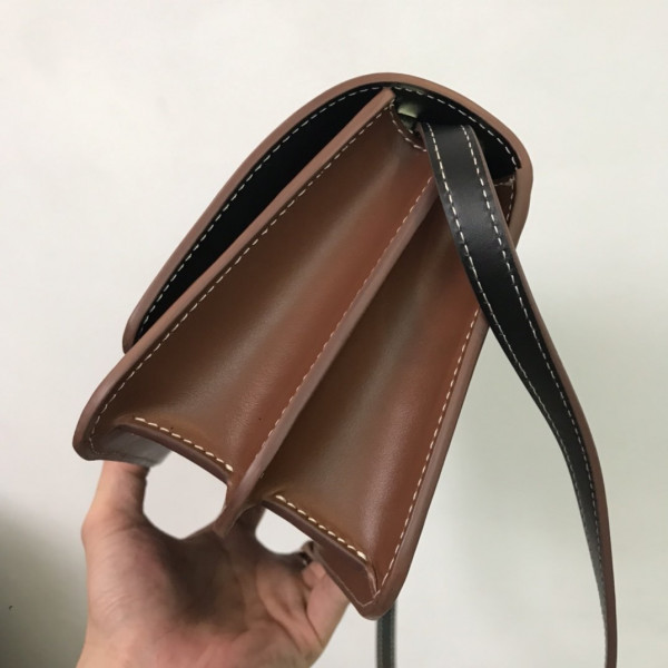 B**rry two-tone canvas and leather tb bag