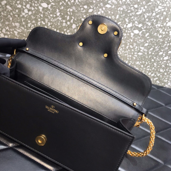 VALENTINO LOCÒ CALFSKIN SHOULDER BAG