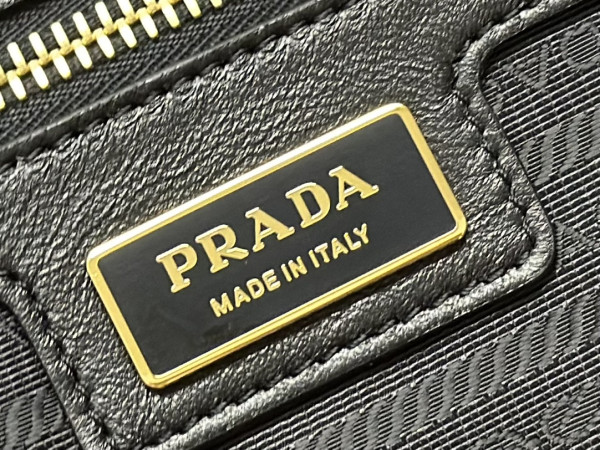 Pra*a re-nylon and saffiano leather top-handle bag