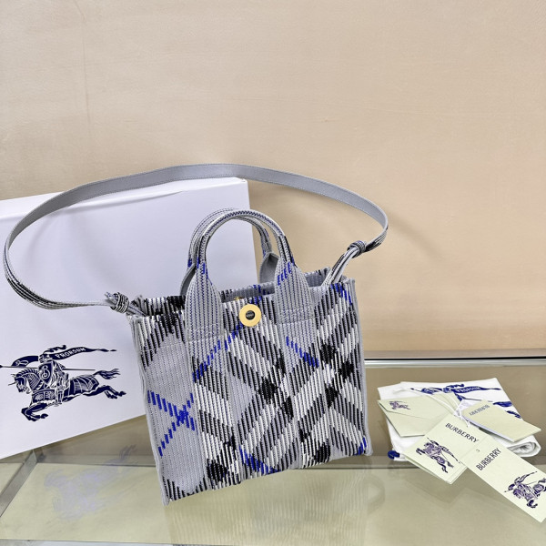 B**rry mini check knitted tote-25*11*22cm